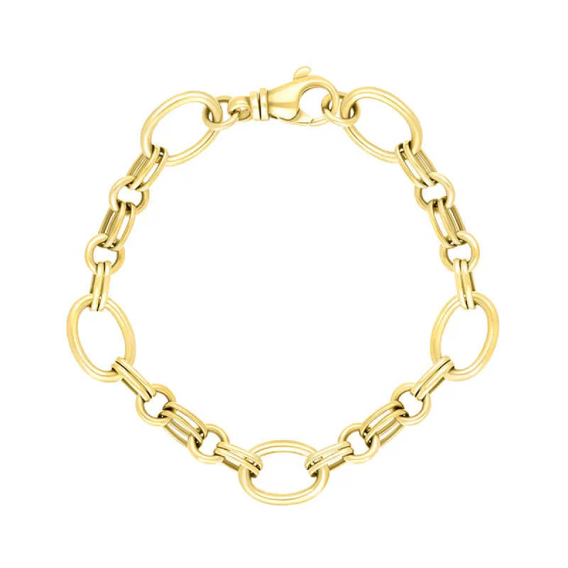9ct Yellow Gold Double Link Handmade Bracelet sold by C.W. Sellors