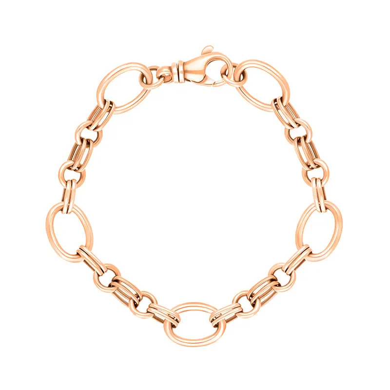 18ct Rose Gold Double Link Handmade Bracelet sold by C.W. Sellors