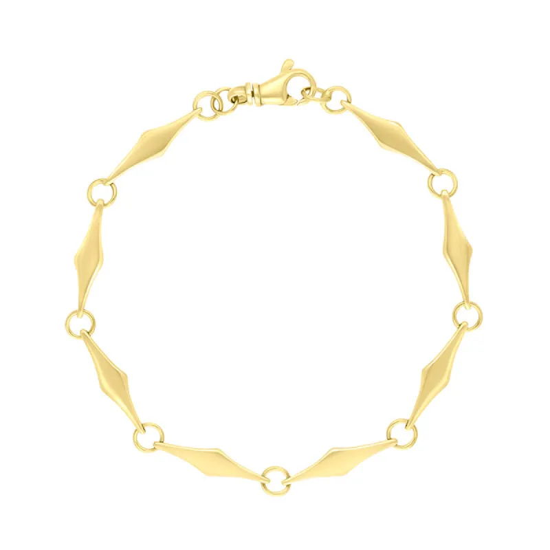 9ct Yellow Gold Rhombus Handmade Bracelet sold by C.W. Sellors