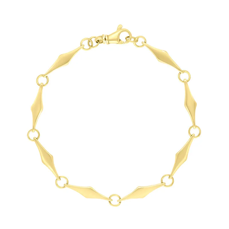 9ct Yellow Gold Rhombus Handmade Bracelet sold by C.W. Sellors