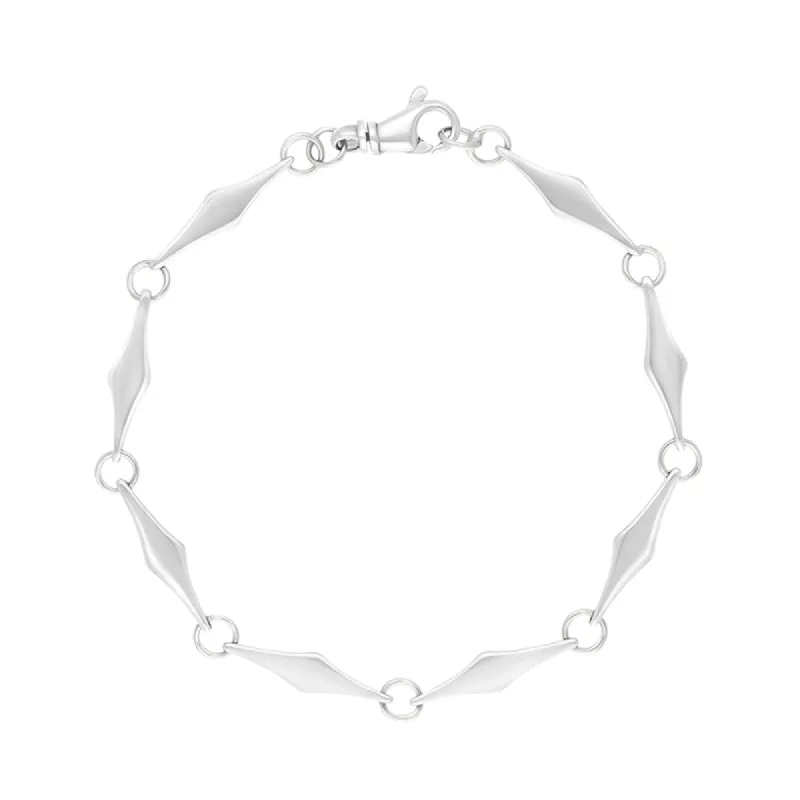 9ct White Gold Rhombus Handmade Bracelet sold by C.W. Sellors