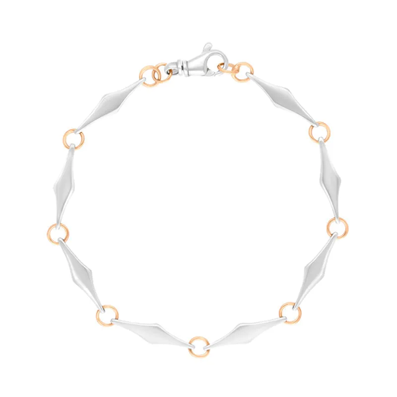 18 Rose Gold Sterling Silver Rhombus Handmade Bracelet made by C.W. Sellors