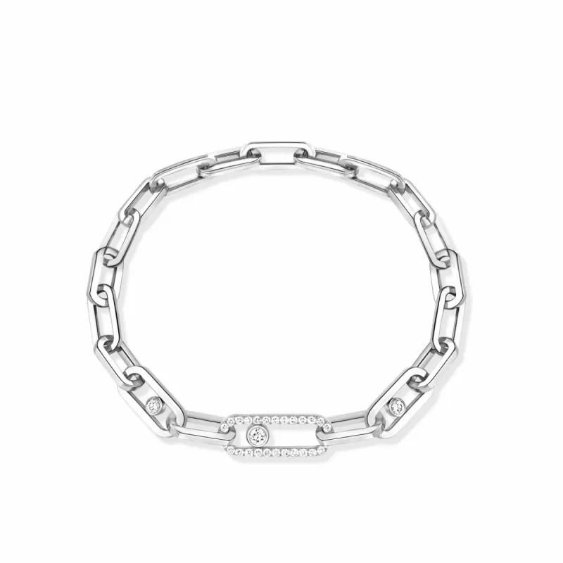 Messika Move Link 18ct White Gold 1.10ct Diamond Link Bracelet sold by C.W. Sellors