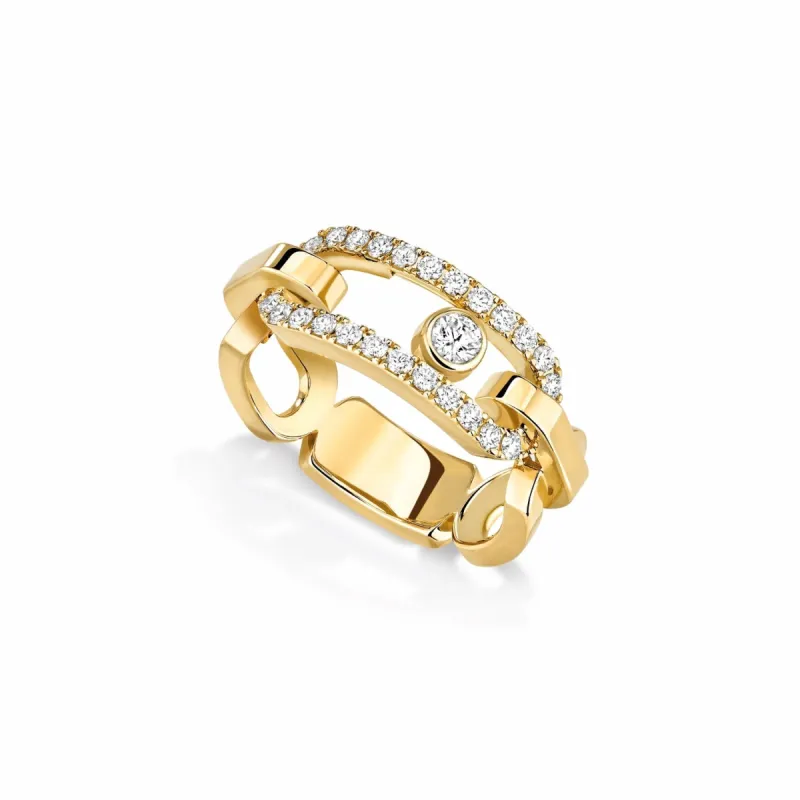 Messika Move Link 18ct Yellow Gold Diamond Ring sold by C.W. Sellors