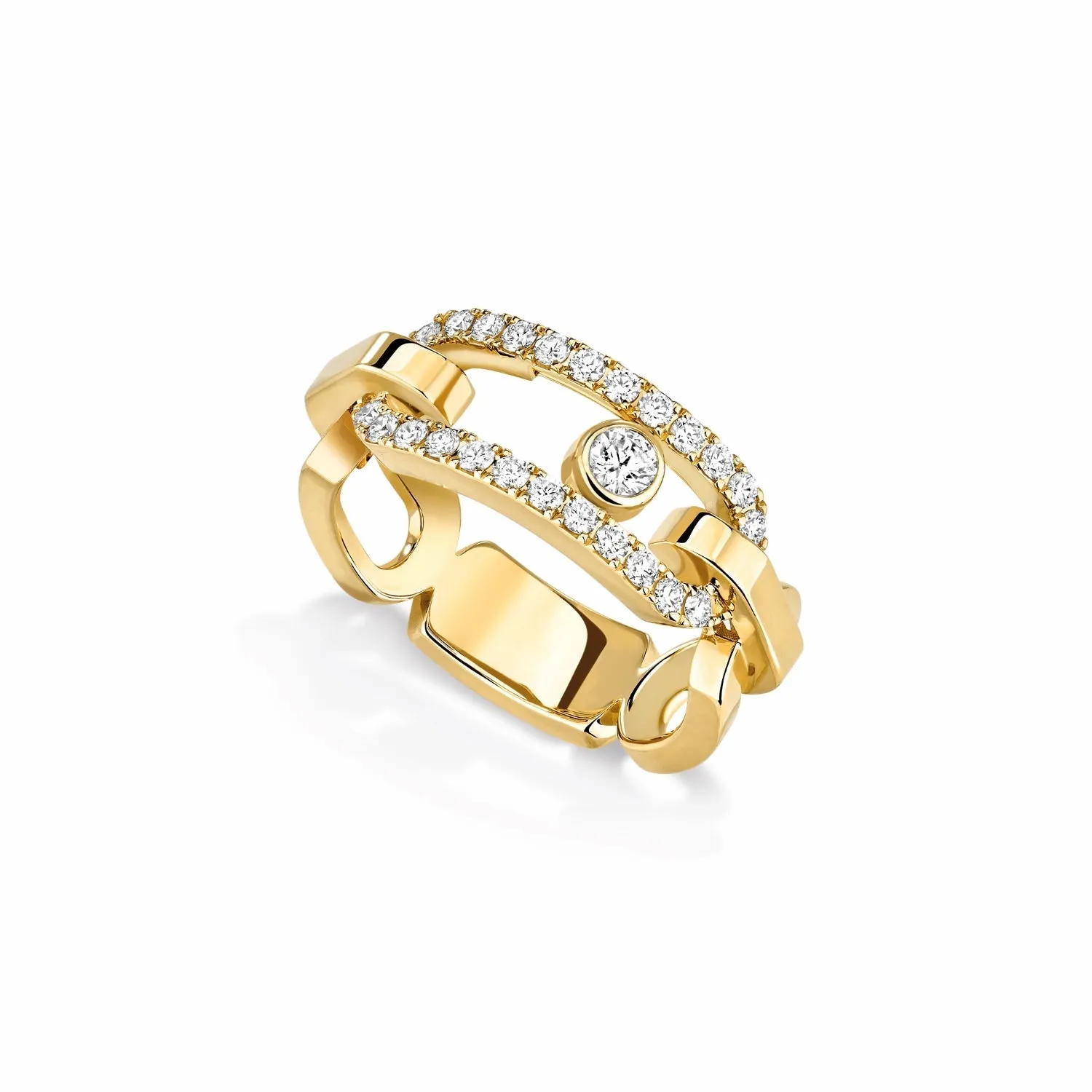 Messika Move Link 18ct Yellow Gold Diamond Ring sold by C.W. Sellors