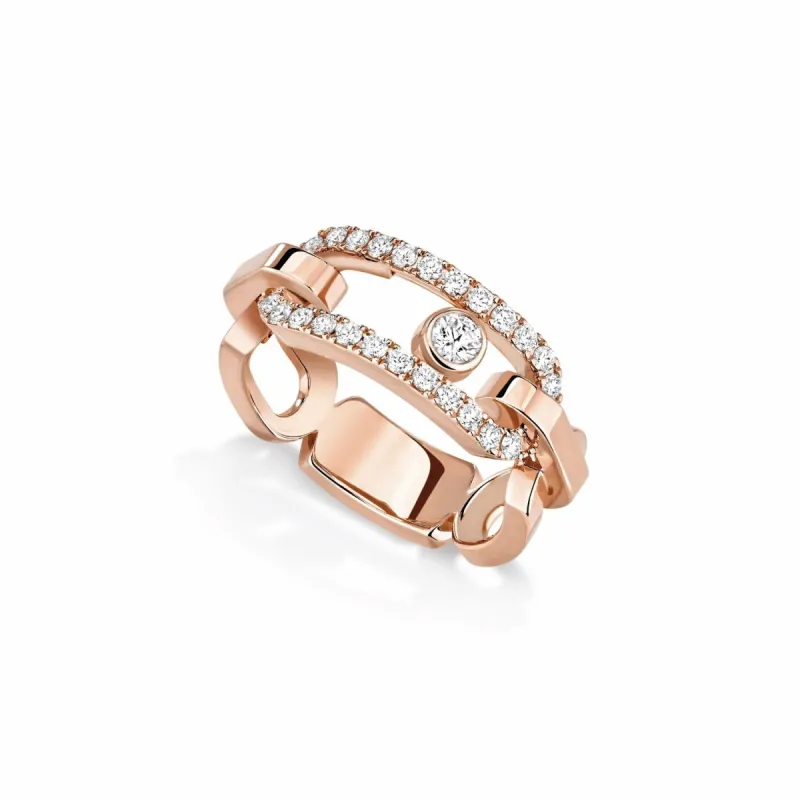 Messika Move Link 18ct Rose Gold Diamond Ring sold by C.W. Sellors