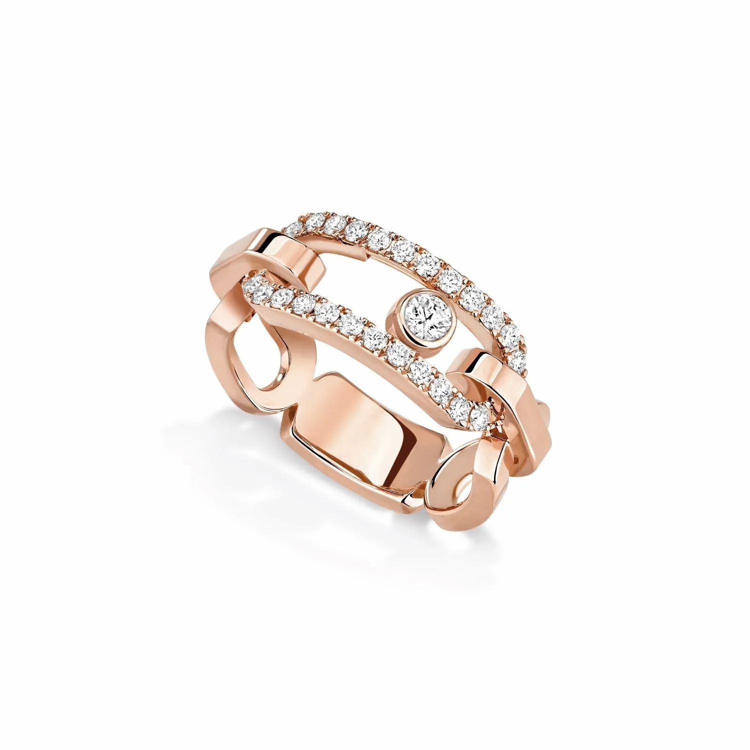 Messika Move Link 18ct Rose Gold Diamond Ring sold by C.W. Sellors