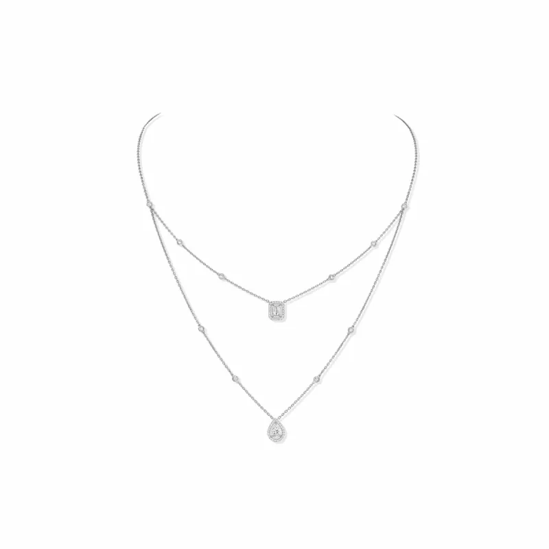 Messika My Twin 18ct White Gold 1.24ct Diamond Two Row Necklace sold by C.W. Sellors