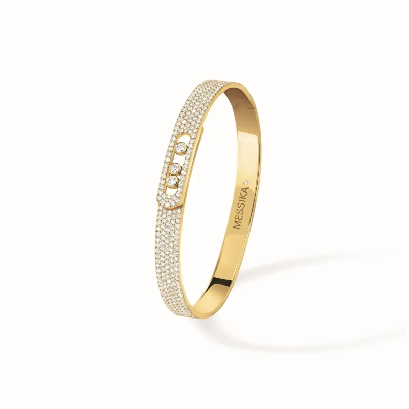 Messika Move Noa 18ct Yellow Gold 2.30ct Diamond Pave Bangle sold by C.W. Sellors