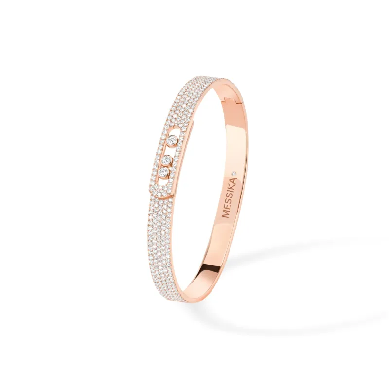 Messika Move Noa 18ct Rose Gold 2.30ct Diamond Pave Bangle sold by C.W. Sellors