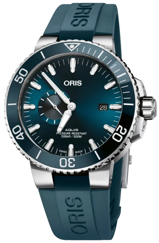 Oris Aquis Date Small Seconds Rubber Watch made by Oris