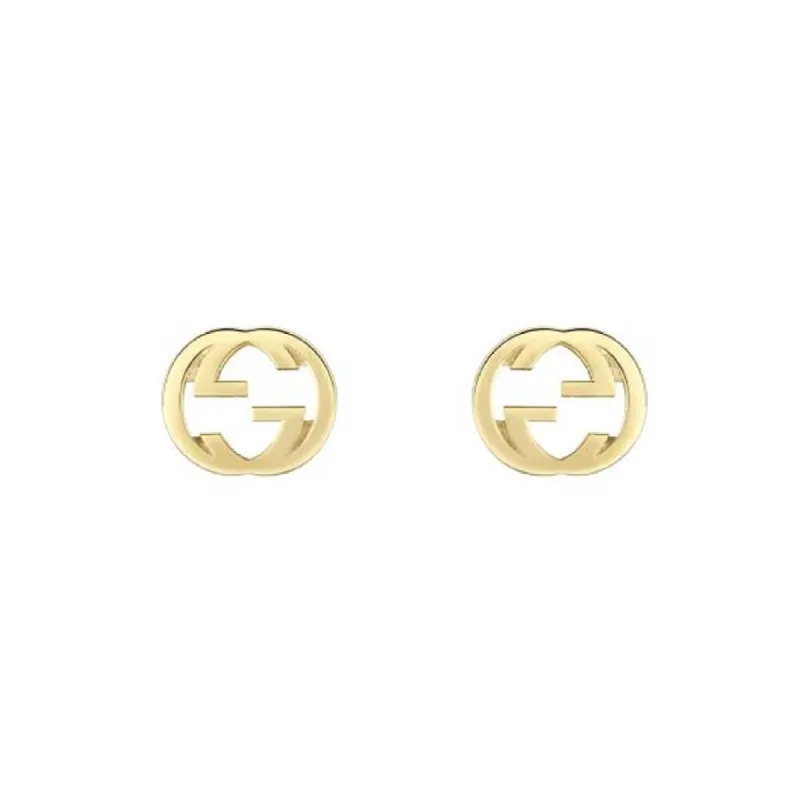 Gucci Interlocking 18ct Yellow Gold Stud Earrings sold by C.W. Sellors