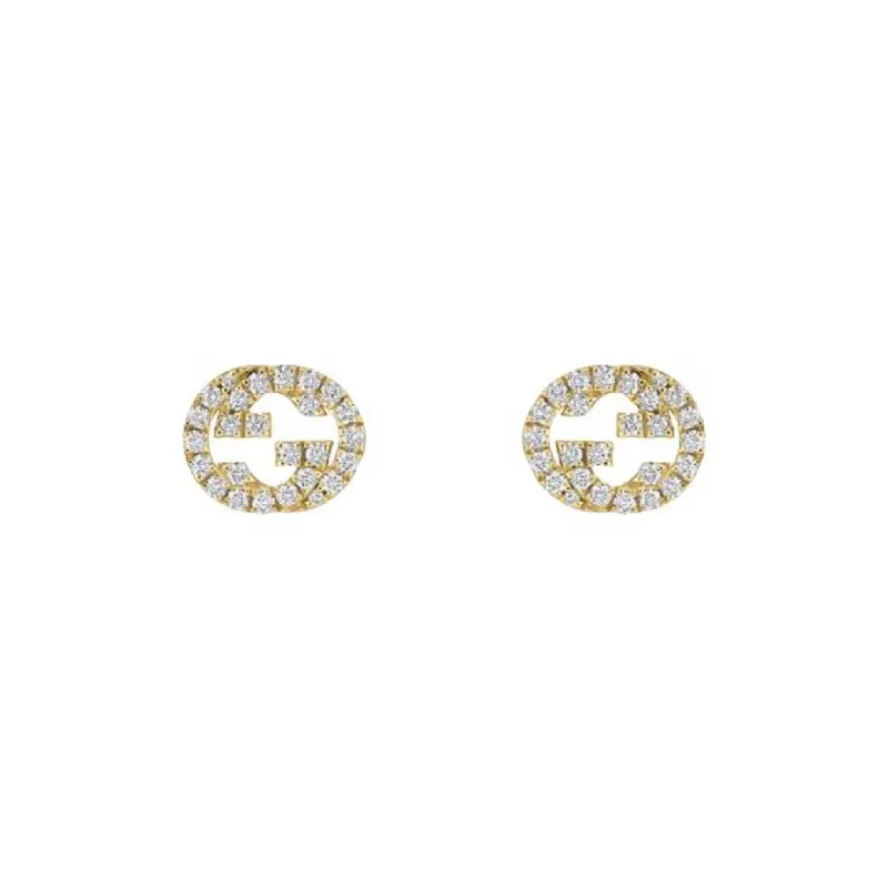 Gucci Interlocking 18ct Yellow Gold 0.38ct Diamond Stud Earrings D sold by C.W. Sellors