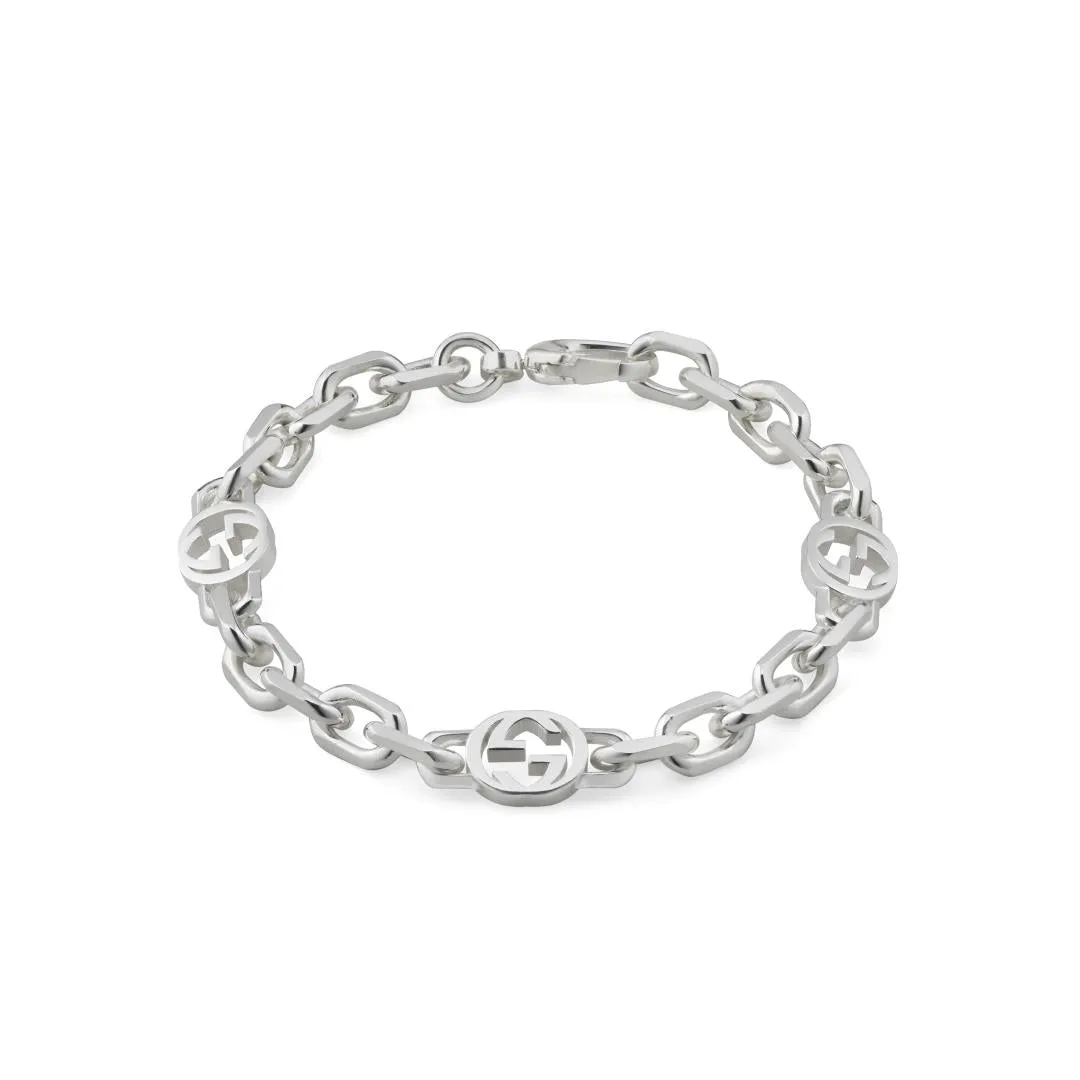 Gucci Interlocking Motif Sterling Silver Bracelet sold by C.W. Sellors