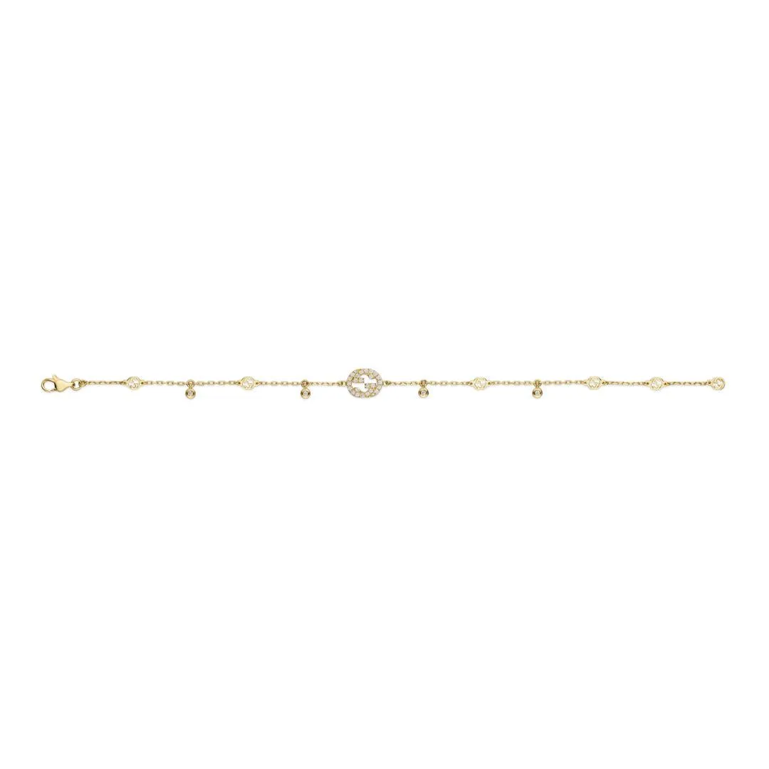 Gucci Interlocking 18ct Yellow Gold 0.20ct Diamond Bracelet sold by C.W. Sellors product image thumbnail 2