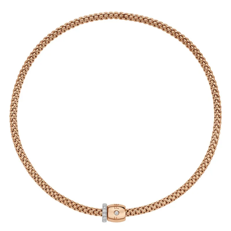 Fope Solo 18ct Rose Gold 0.47ct Diamond 40cm Necklace sold by C.W. Sellors
