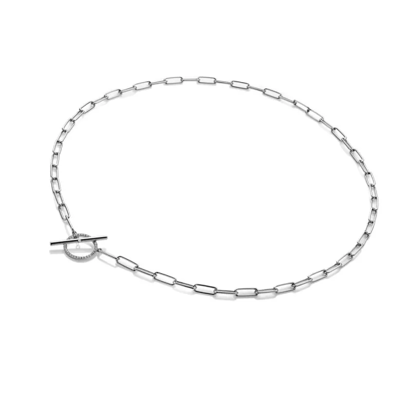 Hot Diamonds Linked T-Bar Sterling Silver Topaz Necklace sold by C.W. Sellors