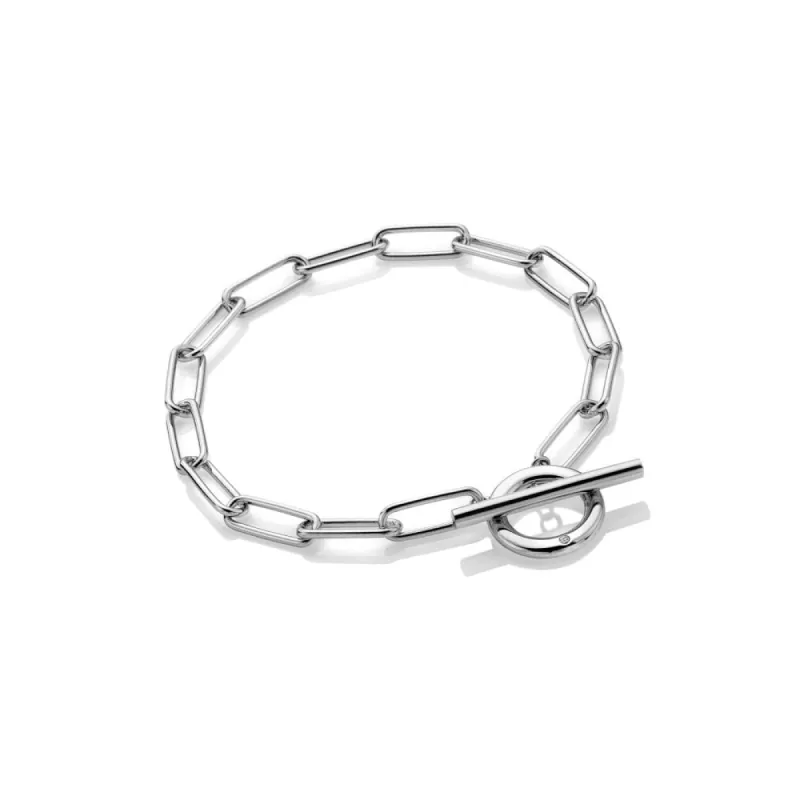 Hot Diamonds Linked T-Bar Sterling Silver Bracelet sold by C.W. Sellors