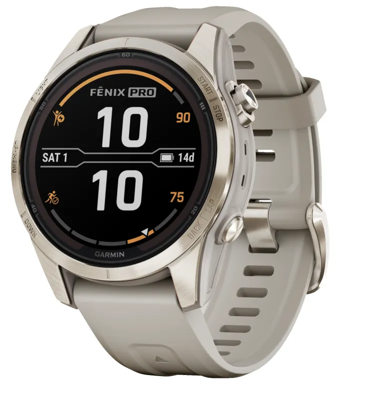 Garmin Fenix 7S Pro Sapphire Solar Soft Gold made by Garmin