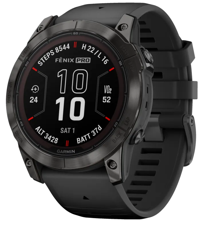 Garmin Fenix 7X Pro Sapphire Solar Carbon Grey Titanium sold by C.W. Sellors