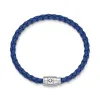 Montblanc Steel and Blue Leather 3 Rings Bracelet Size L sold by C.W. Sellors