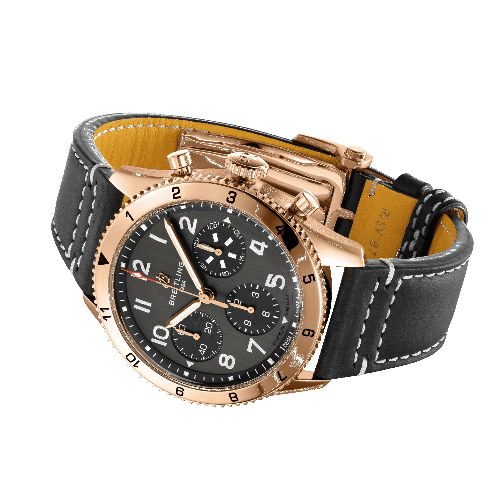 Breitling Classic AVI Chronograph 42 P-51 Mustang Red Gold Watch sold by C.W. Sellors product image thumbnail 3