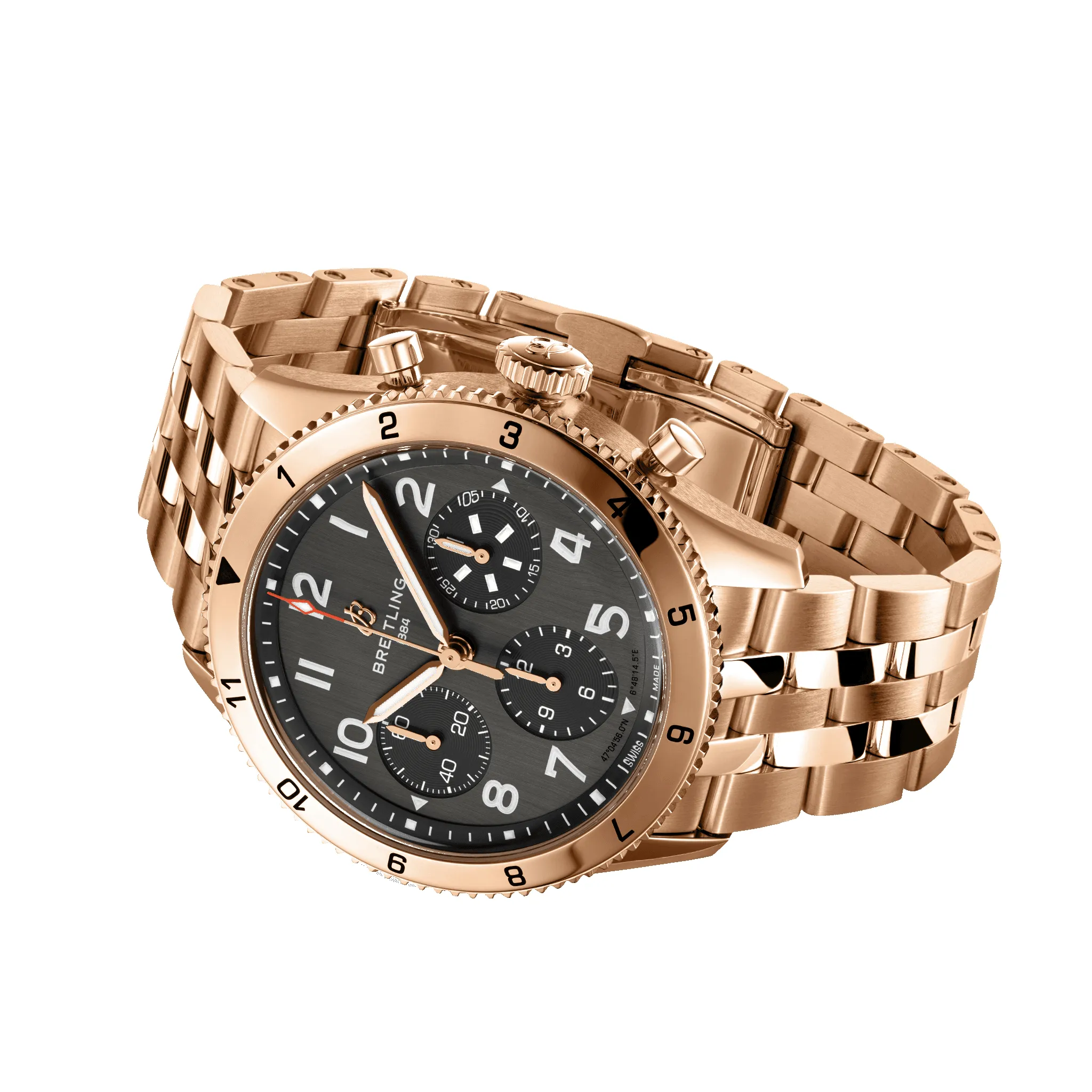 Breitling Classic AVI 42 P-51 Mustang Red Gold Bracelet Watch sold by C.W. Sellors product image thumbnail 3