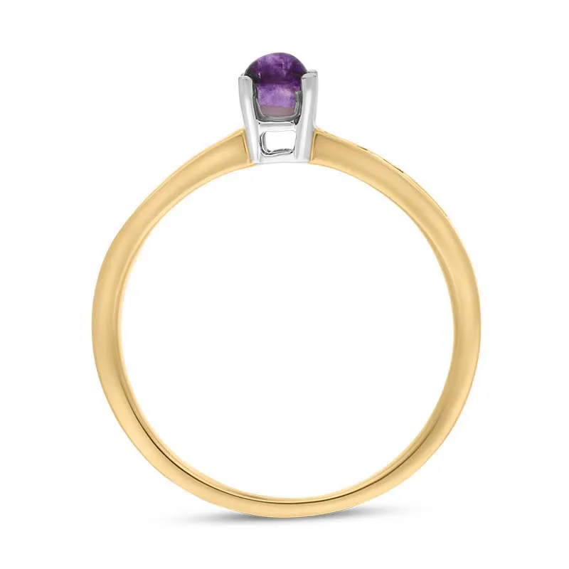 18ct Yellow White Gold Blue John Diamond 0.31ct Round Claw Set Ring sold by C.W. Sellors product image thumbnail 3