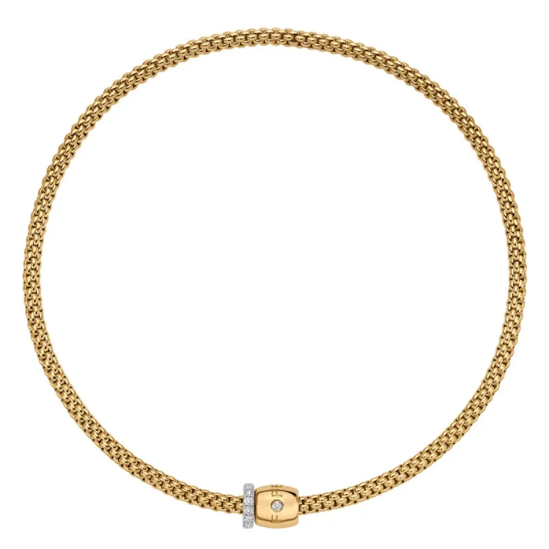 Fope Solo 18ct Yellow Gold 0.47ct Diamond 43cm Necklace sold by C.W. Sellors