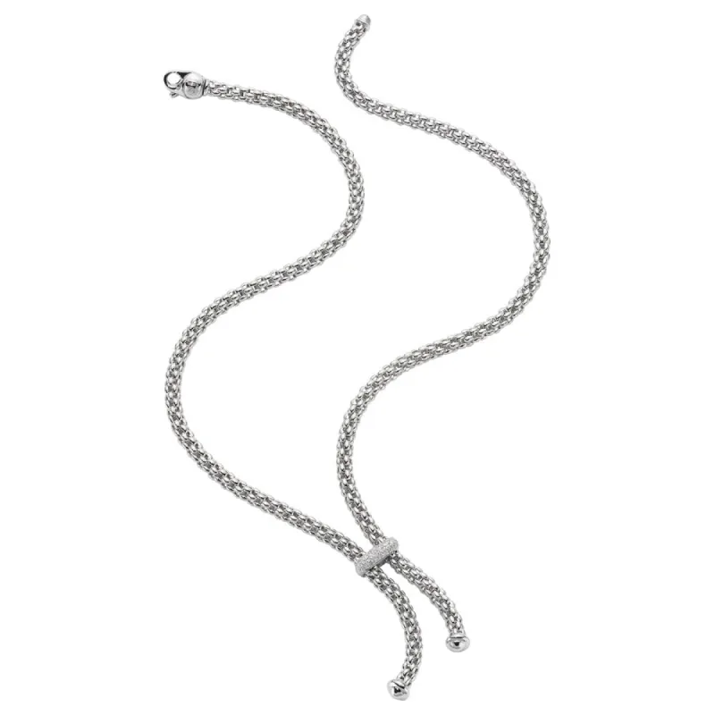 Fope Flex'it Solo 18ct White Gold 0.22ct Diamond Lariat Necklace made by C.W. Sellors