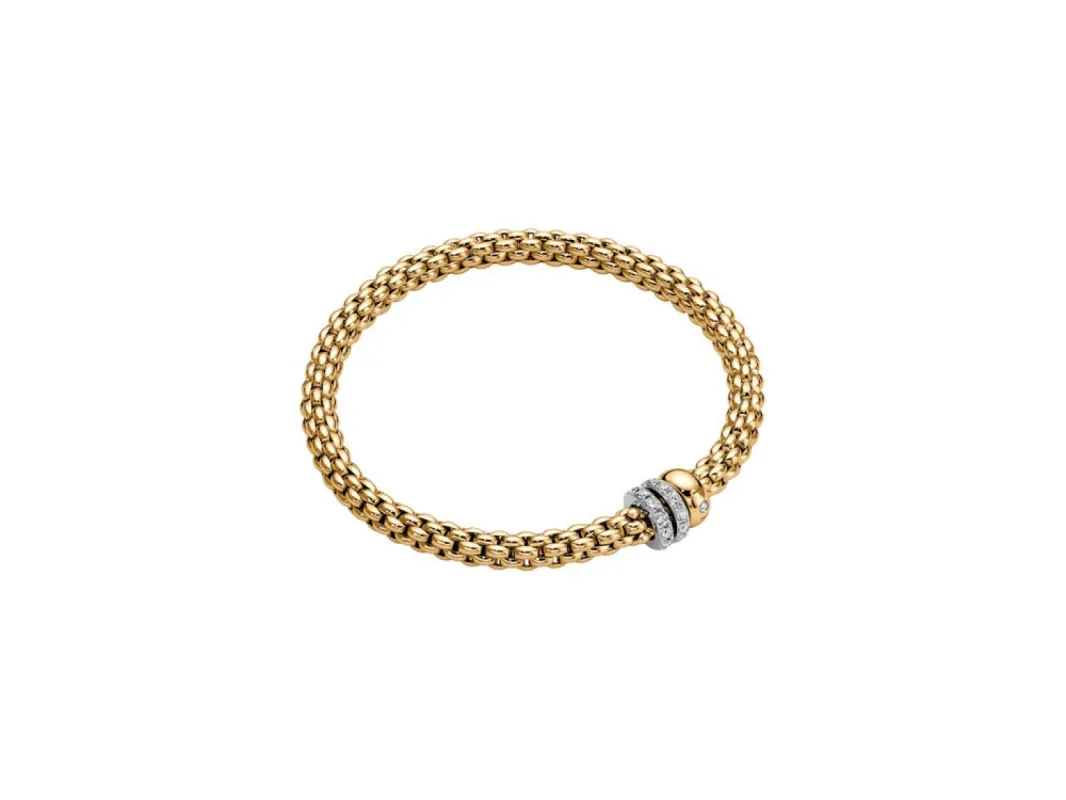 Fope Solo 18ct Yellow Gold 0.56ct Diamond Bracelet sold by C.W. Sellors