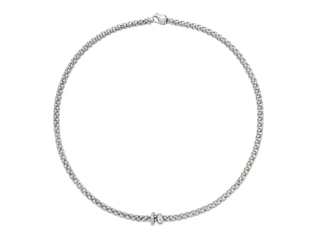 Fope Solo 18ct White Gold 0.29ct Diamond 43cm Necklace sold by C.W. Sellors