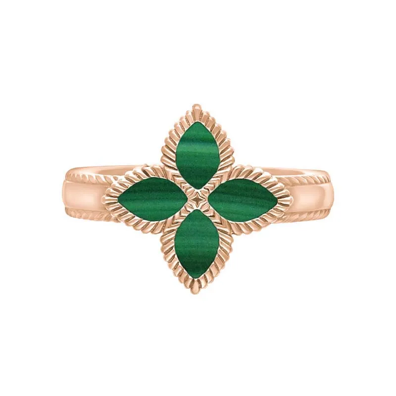 18ct Rose Gold Malachite Eden Marquise Flower Ring sold by C.W. Sellors product image thumbnail 2