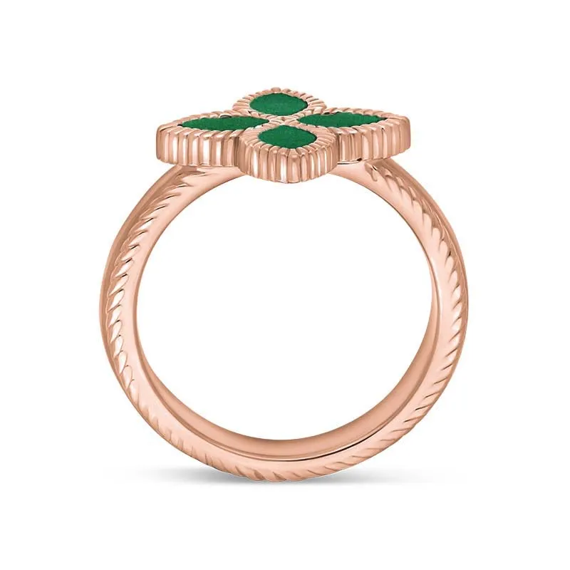 18ct Rose Gold Malachite Eden Marquise Flower Ring sold by C.W. Sellors product image thumbnail 3