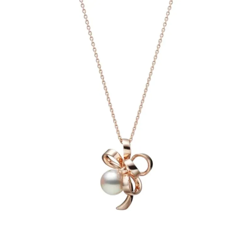 Mikimoto Jeux de Rubans 18ct Rose Gold Akoya Pearl Pendant sold by C.W. Sellors