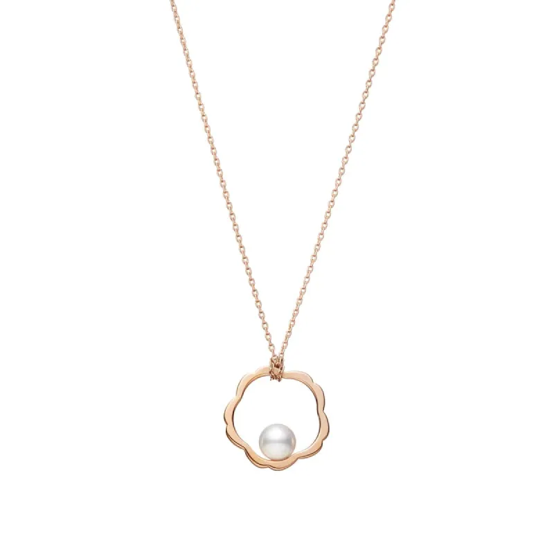 Mikimoto Cherry Blossom 18ct Rose Gold Akoya Pearl Pendant sold by C.W. Sellors