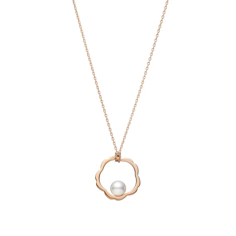 Mikimoto Cherry Blossom 18ct Rose Gold Akoya Pearl Pendant sold by C.W. Sellors