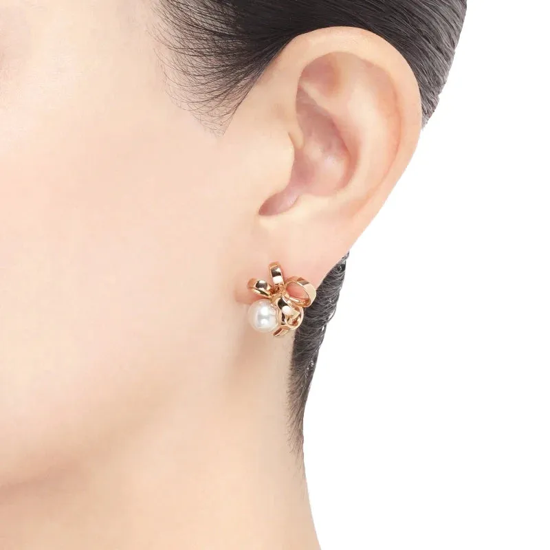 Mikimoto Jeux de Rubans 18ct Rose Gold Akoya Pearl Earrings sold by C.W. Sellors product image thumbnail 2