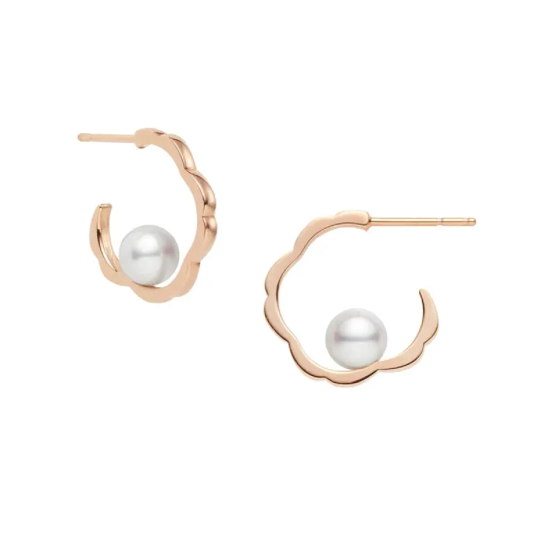 Mikimoto Cherry Blossom 18ct Rose Gold Akoya Pearl Earrings sold by C.W. Sellors