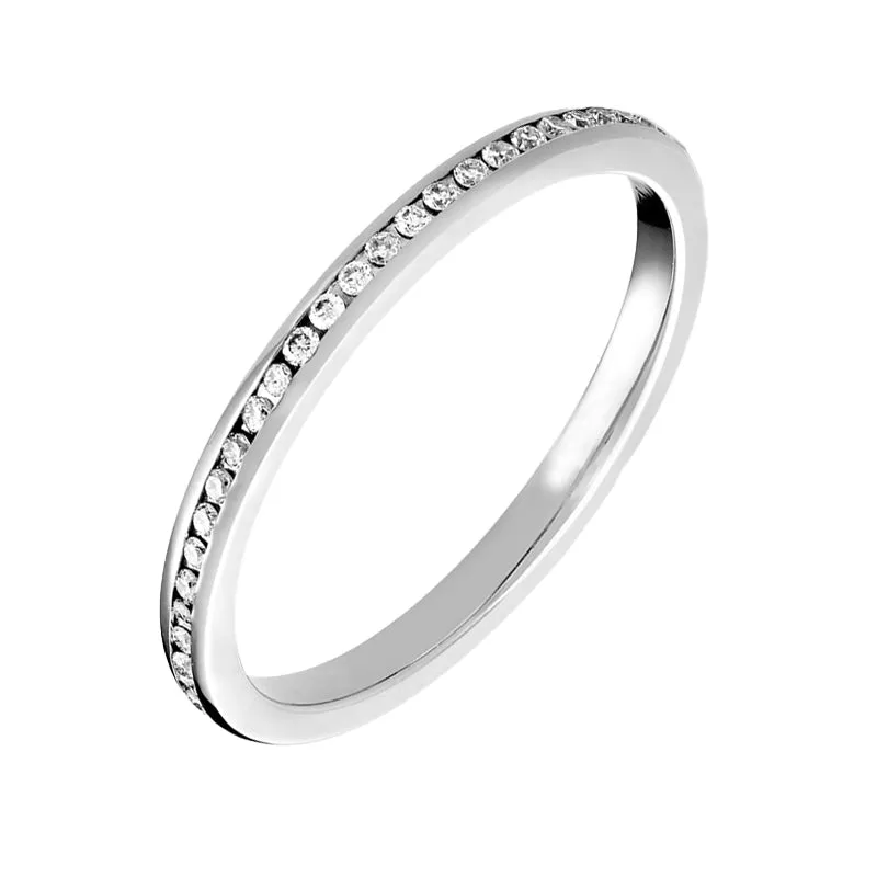 18ct White Gold Diamond Channel Set Wedding Full Eternity Ring sold by C.W. Sellors