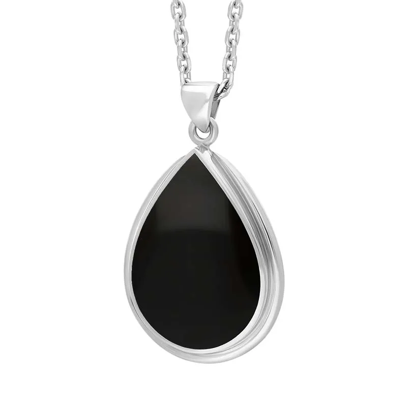Sterling Silver Whitby Jet Pear Shape Open Frame Necklace D sold by C.W. Sellors product image thumbnail 2