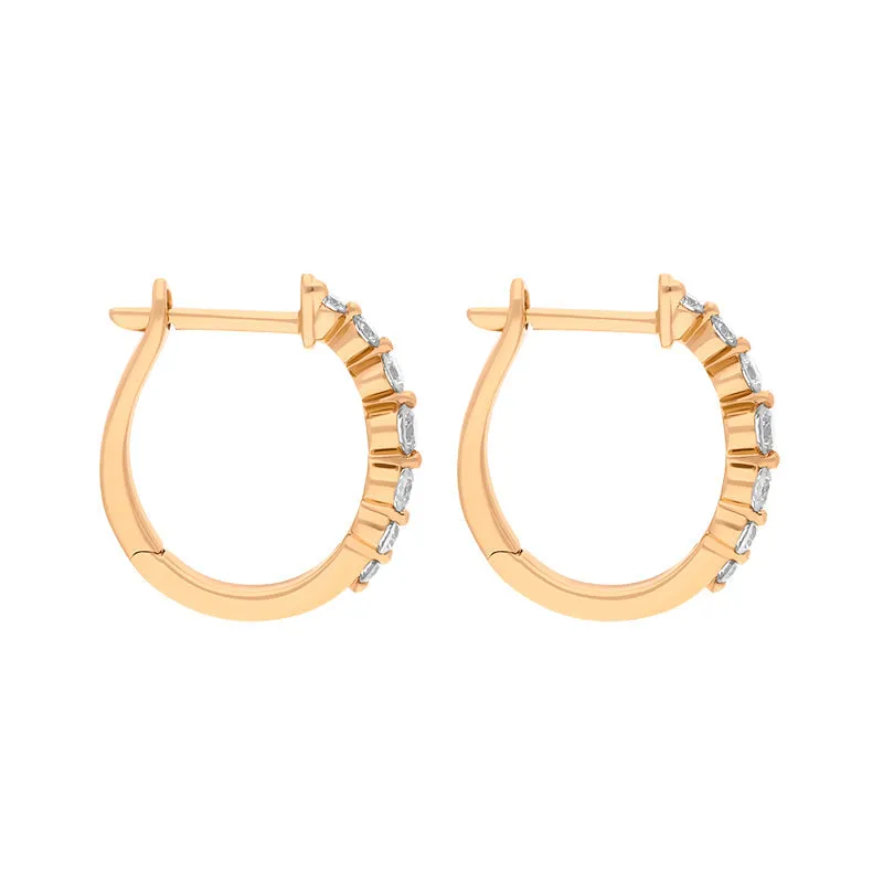 18ct Rose Gold Diamond 0.32ct Claw Set Hoop Earrings sold by C.W. Sellors product image thumbnail 3