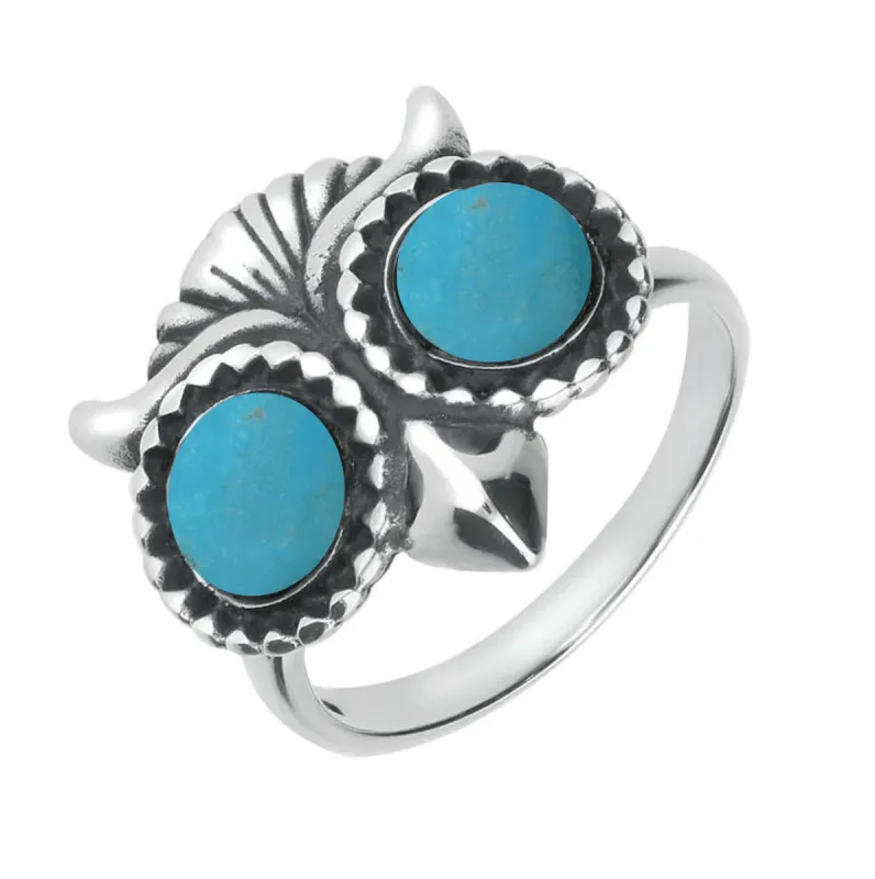 Sterling Silver Turquoise Owl Eyes Ring sold by C.W. Sellors
