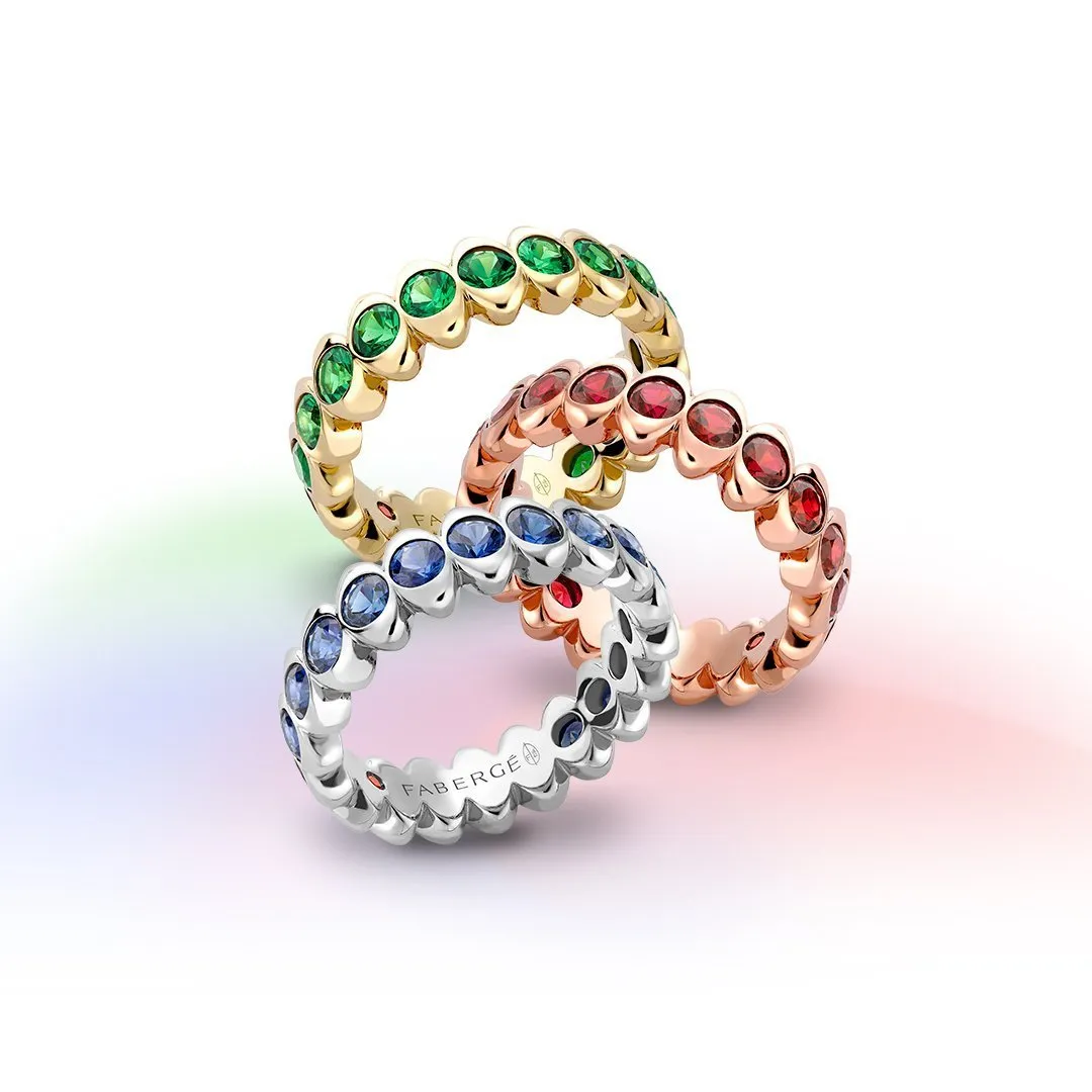 Faberge Colours of Love Cosmic Curve 18ct Yellow Gold Tsavorite Eternity Ring sold by C.W. Sellors product image thumbnail 2