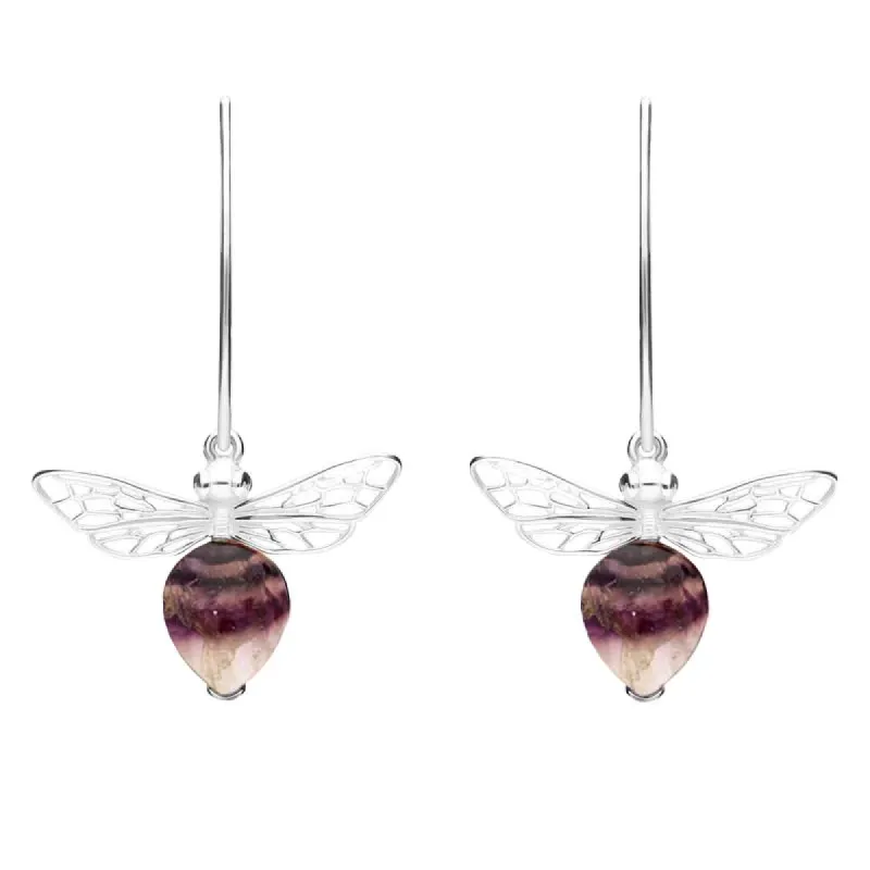 Sterling Silver Blue John Bee Small Hook Earrings sold by C.W. Sellors