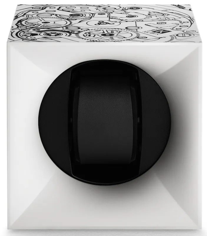 Swiss Kubik Watch Winder Single Startbox White Black Print sold by C.W. Sellors
