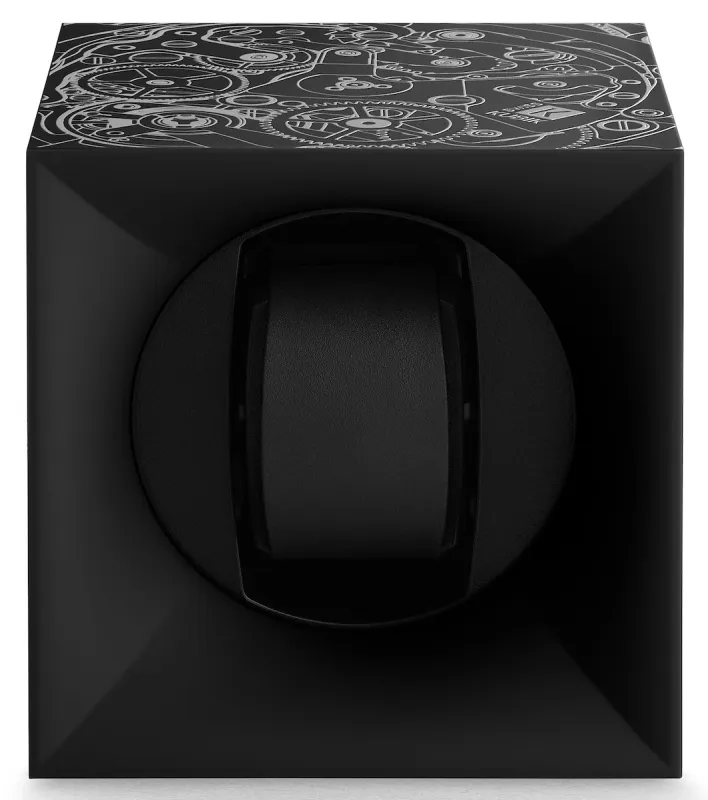 Swiss Kubik Watch Winder Single Startbox Black White Print sold by C.W. Sellors