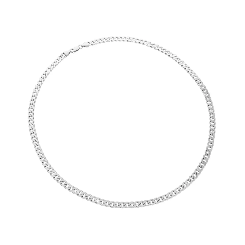 9ct White Gold Flat Curb Chain Necklace D sold by C.W. Sellors