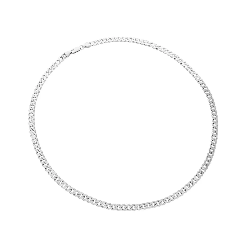 9ct White Gold Flat Curb Chain Necklace D sold by C.W. Sellors