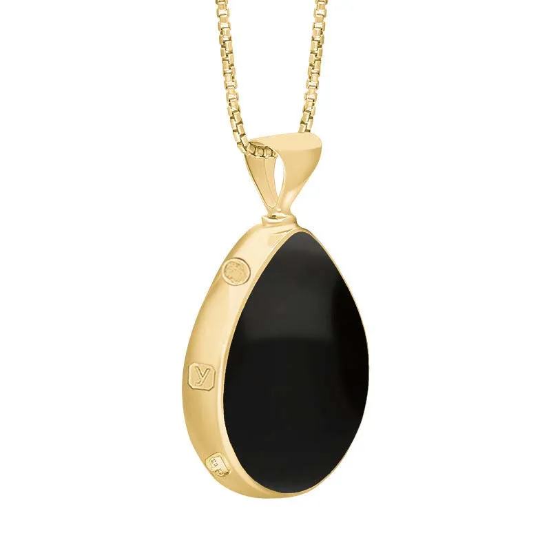 18ct Yellow Gold Whitby Jet Lapis King's Coronation Hallmark Double Sided Pear-shaped Necklace sold by C.W. Sellors product image thumbnail 3